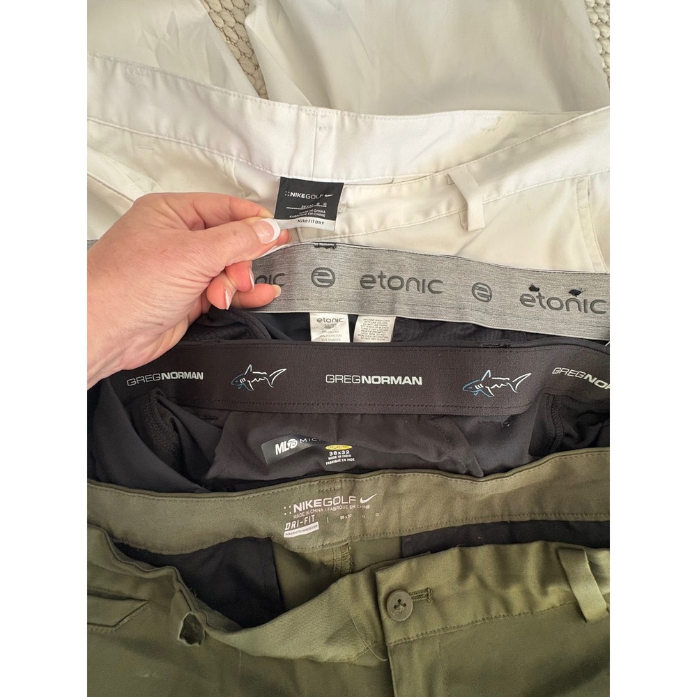 Nike Greg Norman Etonic Mens Golf Pants Bundle 4 Pairs Size 38x32 Dri-FIT Black - Picture 3 of 3
